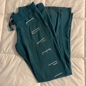 LAST CHANCE: Victoria’s Secret PINK Teal Sweatpants